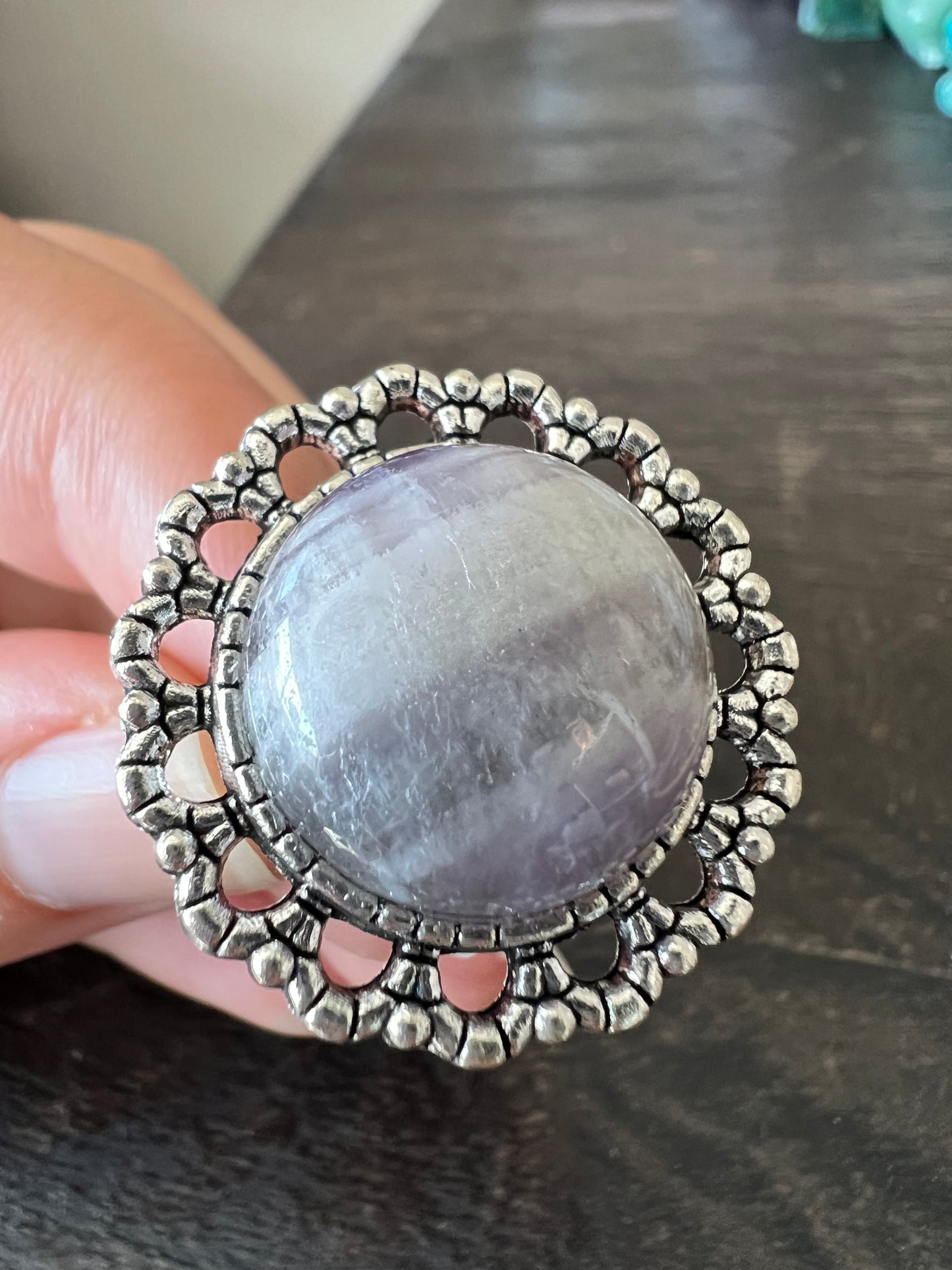 Statement Ring Cabochon with Natural Crystal