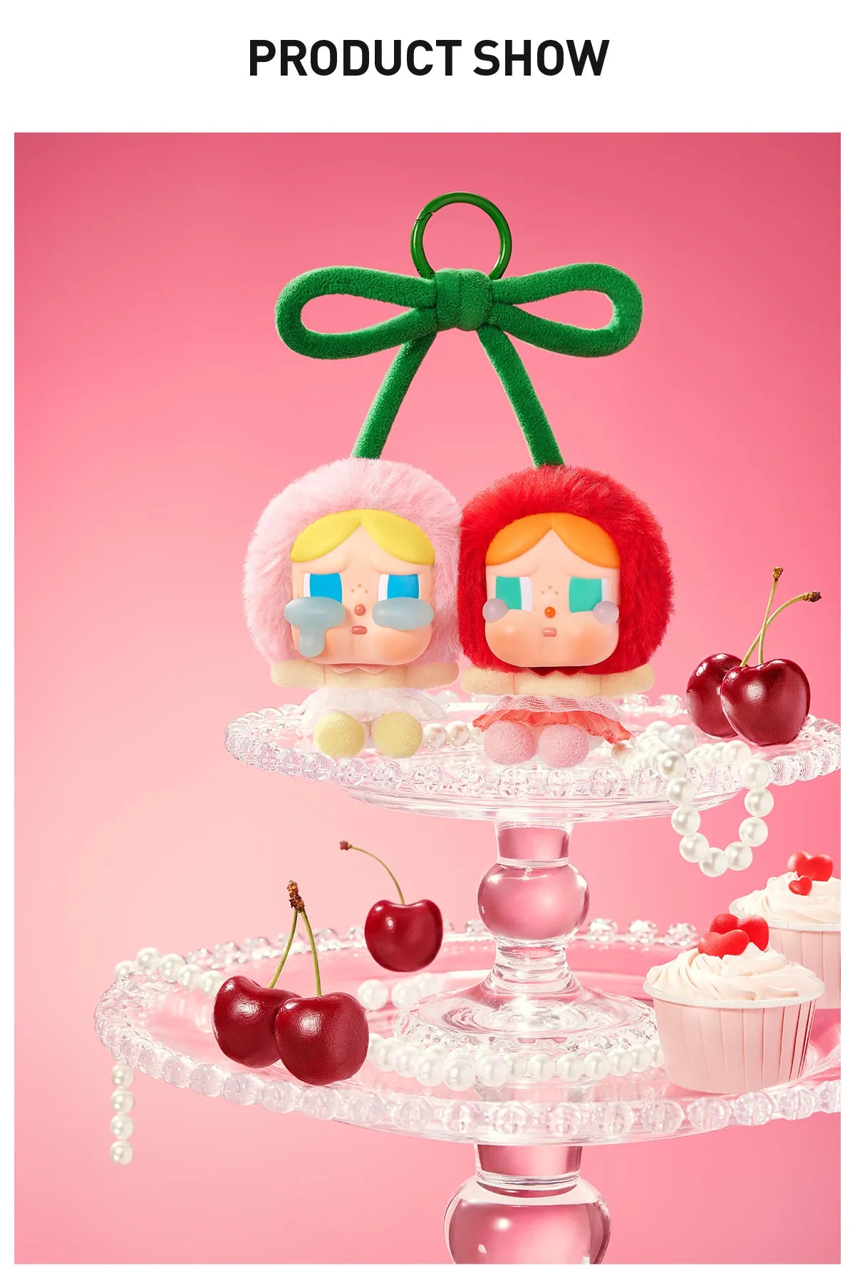 CRYBABY Crying For Love Series-Vinyl Plush Authentic Pop Mart Hanging Card (Love You Cherry Much)