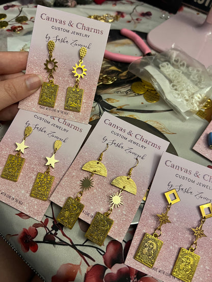 The Star Tarot Card Earrings in Gold