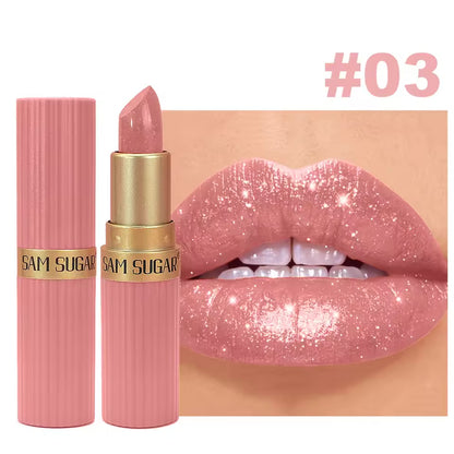 Glossy Pearl Moisturizing Lipstick with Natural and Long-Lasting Pearl Luster Waterproof and Easy-to-Apply Lip Gloss