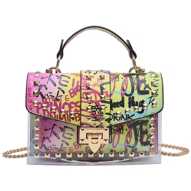 Graffiti Crossbody Bag Punk Rock Purse