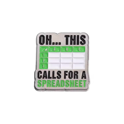 Data Analyst Finance Creative Pin with Excel Spreadsheets Funny