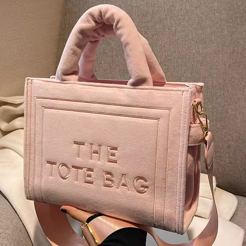 The Tote Bag Velour Crossbody Purse