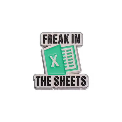 Data Analyst Finance Creative Pin with Excel Spreadsheets Funny