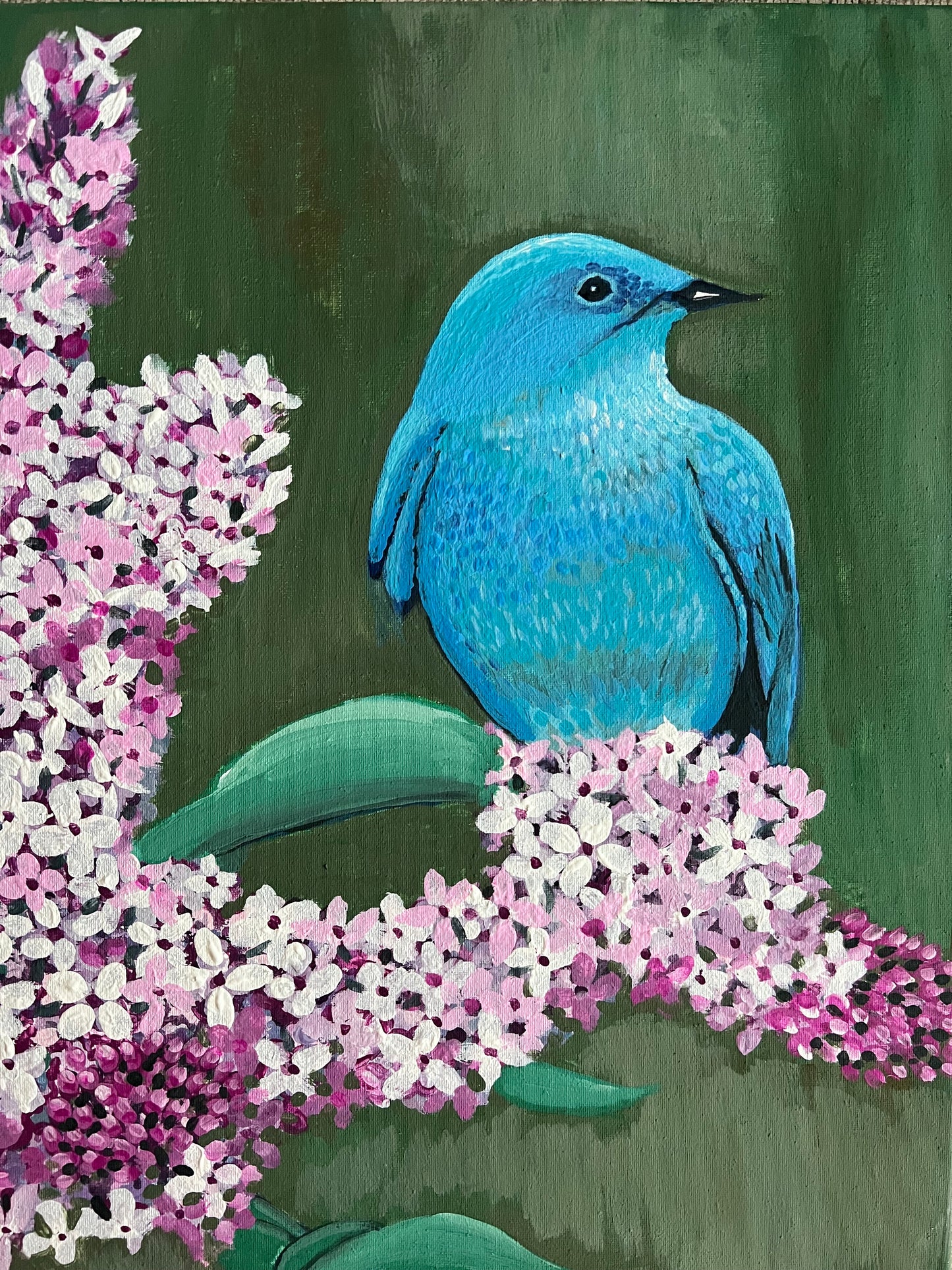 Blue Bird 20 x 16 acrylic painting