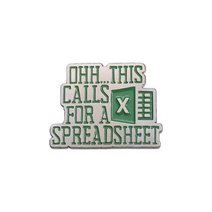 Data Analyst Finance Creative Pin with Excel Spreadsheets Funny