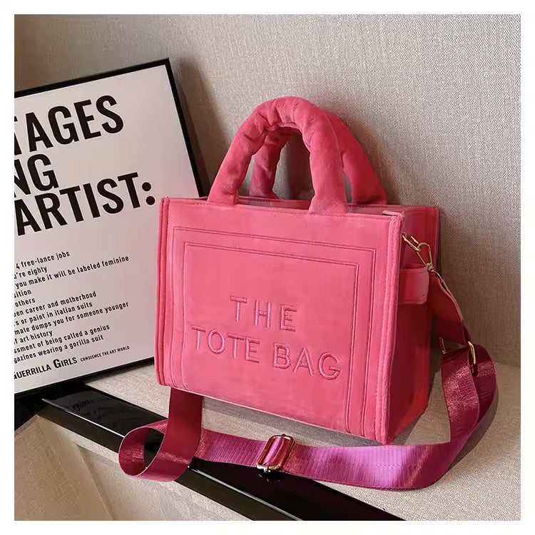 The Tote Bag Velour Crossbody Purse
