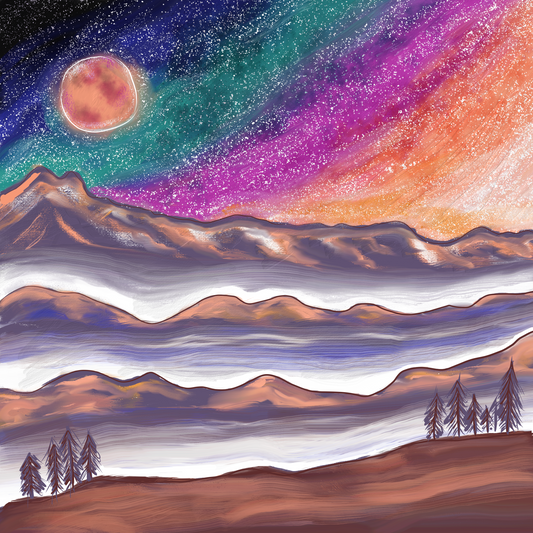 Space Landscape 10 x 10 digital painting