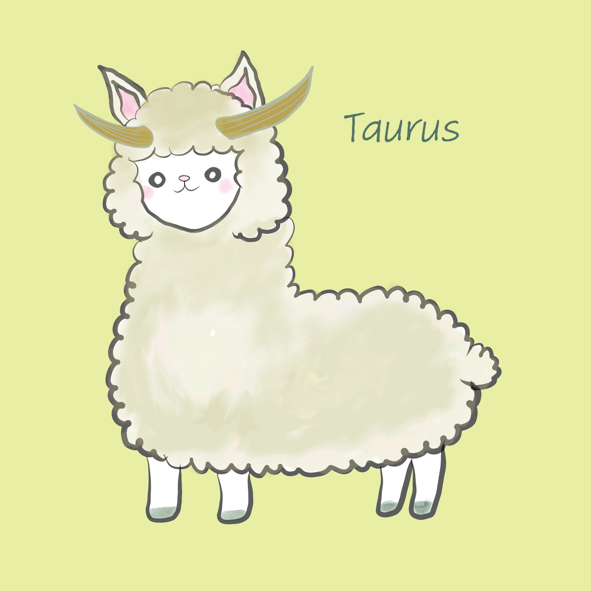 Personalized Kawaii Alpaca Zodiac Sign Magnet 5 x 5