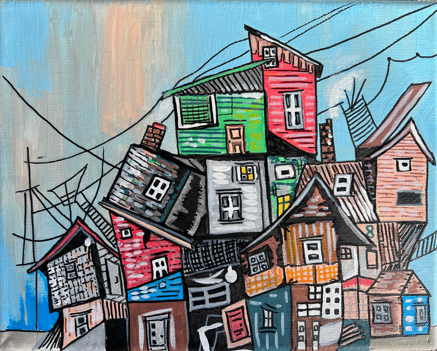 Unaffordable Housing 8 x 10 acrylic painting