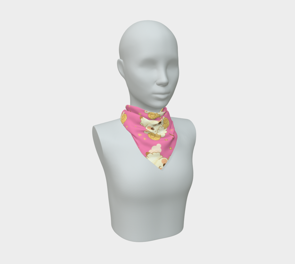 Aries Zodiac Sign Cute Pattern Print Scarf