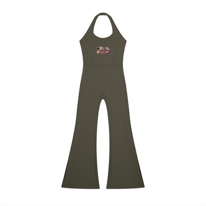 Witch Please Women’s Halter Flared Jumpsuit