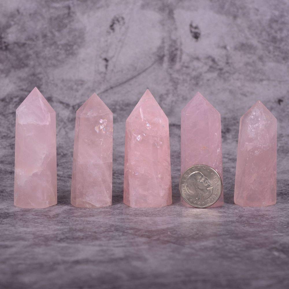 Angelstones Natural Smoky Quartz Gemstone Healing Crystal Hexagonal Pointed Reiki Chakra Faceted Prism Wand Carved Stone Figurine Home Decor - Canvas & Charms