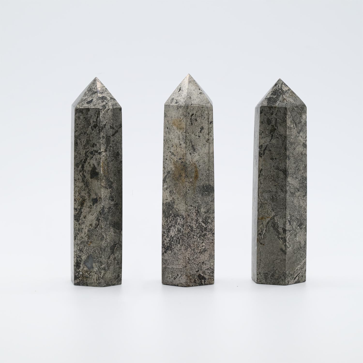 Angelstones Natural Smoky Quartz Gemstone Healing Crystal Hexagonal Pointed Reiki Chakra Faceted Prism Wand Carved Stone Figurine Home Decor - Canvas & Charms