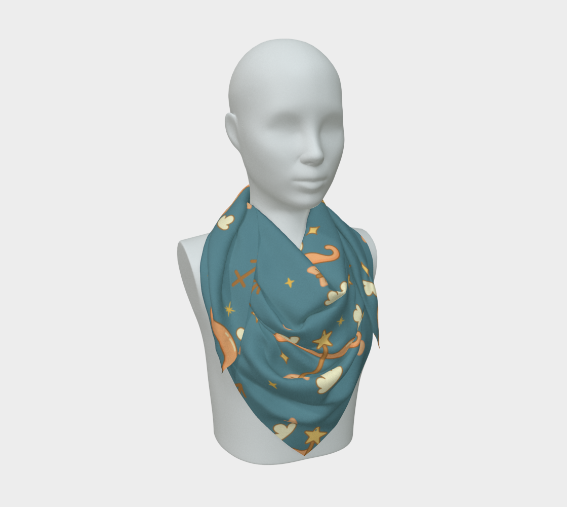 Sagittarius Zodiac Sign Pattern Print Scarf