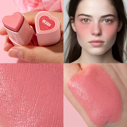 Waterproof Cream Blush Stick Heart-Shaped Long-Lasting Finish