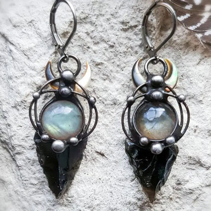 Magic Black Arrow Pearl Earrings