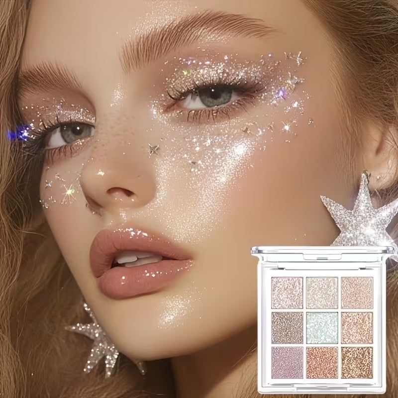 Holographic Glitter Eyeshadow Palette Y2K Makeup