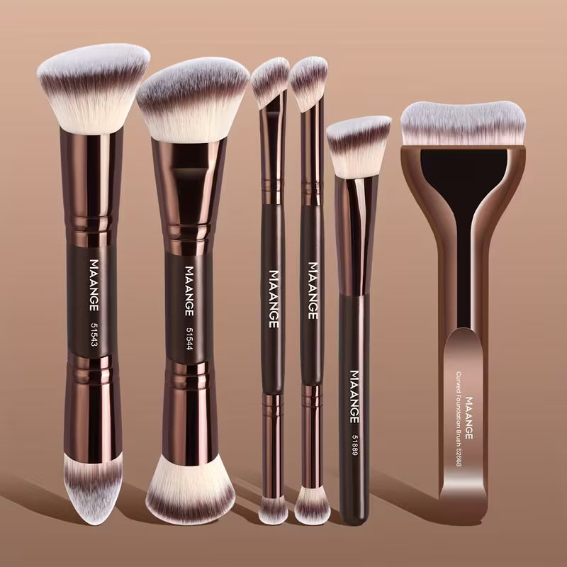 Makeup Brush Set 6 Pcs with Kabuki Brush Nylon for Foundation Concealer Blush