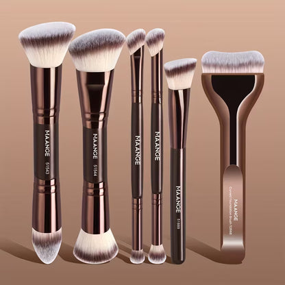 Makeup Brush Set 6 Pcs with Kabuki Brush Nylon for Foundation Concealer Blush