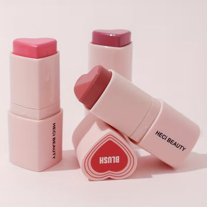 Waterproof Cream Blush Stick Heart-Shaped Long-Lasting Finish