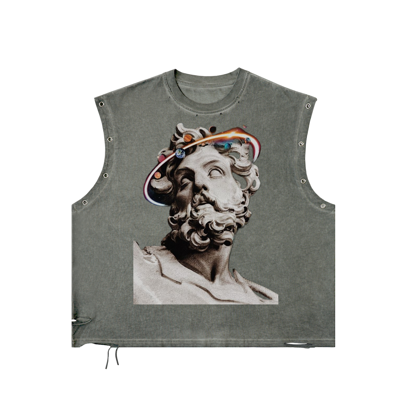 tank top,grunge top,ancient greek statue,poseidon statue