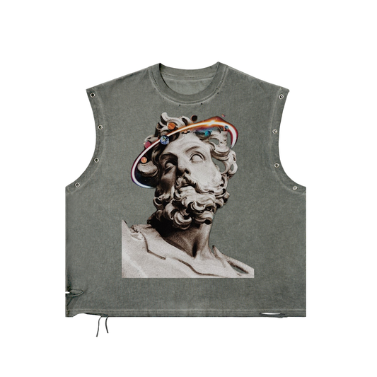 tank top,grunge top,ancient greek statue,poseidon statue