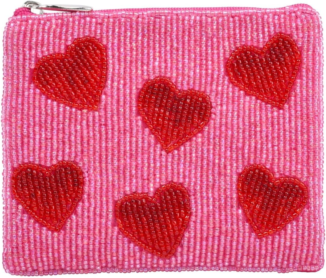 Bamboo Trading Essential Pouch Let's Go Party, Women Fashion Bags, Pink and Red - Canvas & Charms