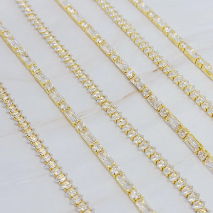 Marquise Cut Sparkle Tennis Necklace with Oval Diamonds