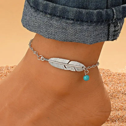 Beach Tropical Solid Color Alloy Wholesale Anklet - Canvas & Charms