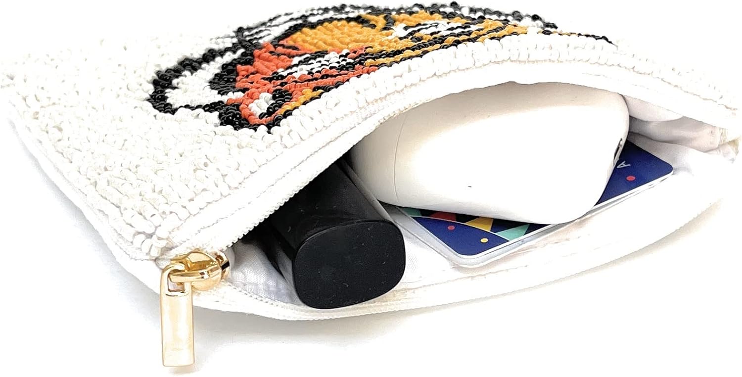 Beaded Tiger Pouch - Canvas & Charms