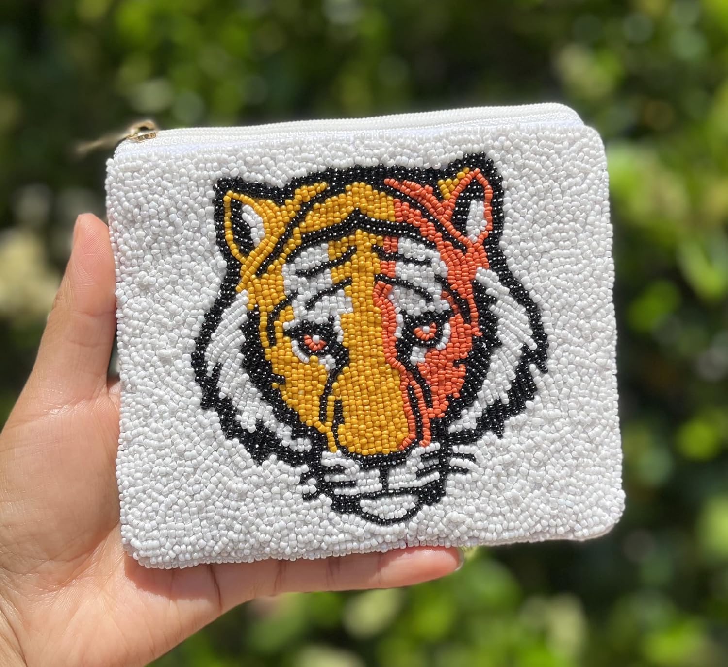 Beaded Tiger Pouch - Canvas & Charms