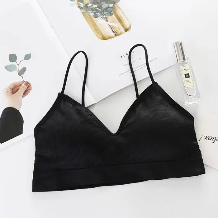 Beautiful Back Underwear Women's Non-Rim Gathering Sports Vest Bra Gathering Thin Tube Top Seamless Student Girl's Chest Wrap - Canvas & Charms