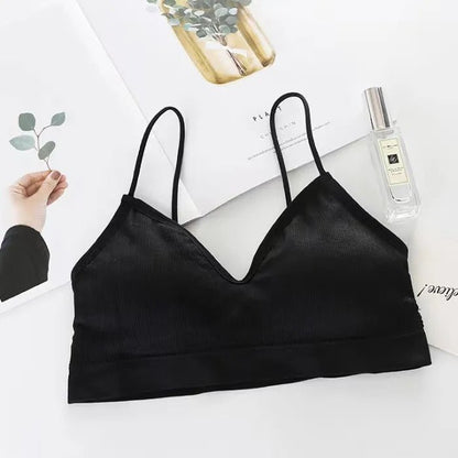 Beautiful Back Underwear Women's Non-Rim Gathering Sports Vest Bra Gathering Thin Tube Top Seamless Student Girl's Chest Wrap - Canvas & Charms