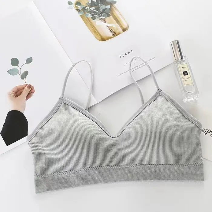 Beautiful Back Underwear Women's Non-Rim Gathering Sports Vest Bra Gathering Thin Tube Top Seamless Student Girl's Chest Wrap - Canvas & Charms