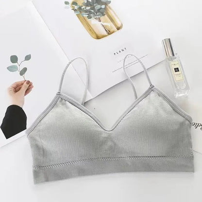 Beautiful Back Underwear Women's Non-Rim Gathering Sports Vest Bra Gathering Thin Tube Top Seamless Student Girl's Chest Wrap - Canvas & Charms