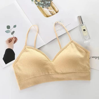 Beautiful Back Underwear Women's Non-Rim Gathering Sports Vest Bra Gathering Thin Tube Top Seamless Student Girl's Chest Wrap - Canvas & Charms