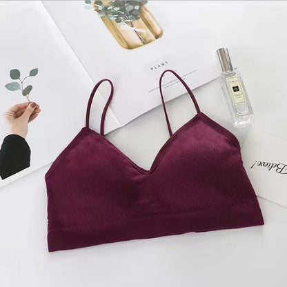 Beautiful Back Underwear Women's Non-Rim Gathering Sports Vest Bra Gathering Thin Tube Top Seamless Student Girl's Chest Wrap - Canvas & Charms