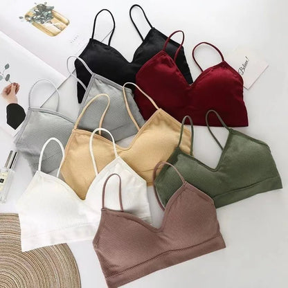 Beautiful Back Underwear Women's Non-Rim Gathering Sports Vest Bra Gathering Thin Tube Top Seamless Student Girl's Chest Wrap - Canvas & Charms