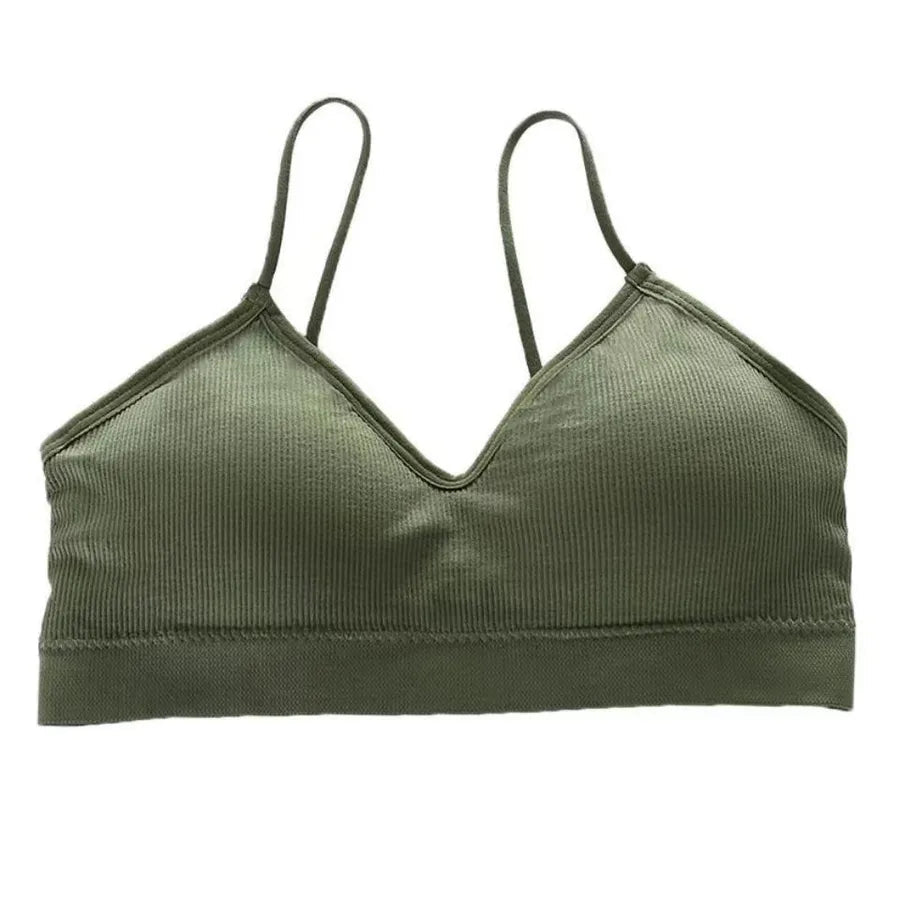 Beautiful Back Underwear Women's Non-Rim Gathering Sports Vest Bra Gathering Thin Tube Top Seamless Student Girl's Chest Wrap - Canvas & Charms