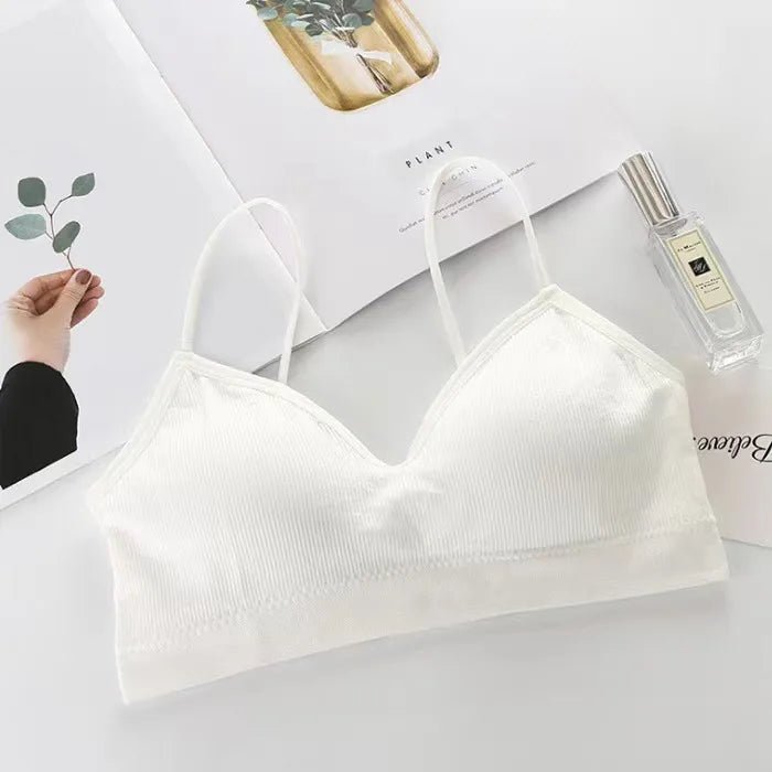 Beautiful Back Underwear Women's Non-Rim Gathering Sports Vest Bra Gathering Thin Tube Top Seamless Student Girl's Chest Wrap - Canvas & Charms