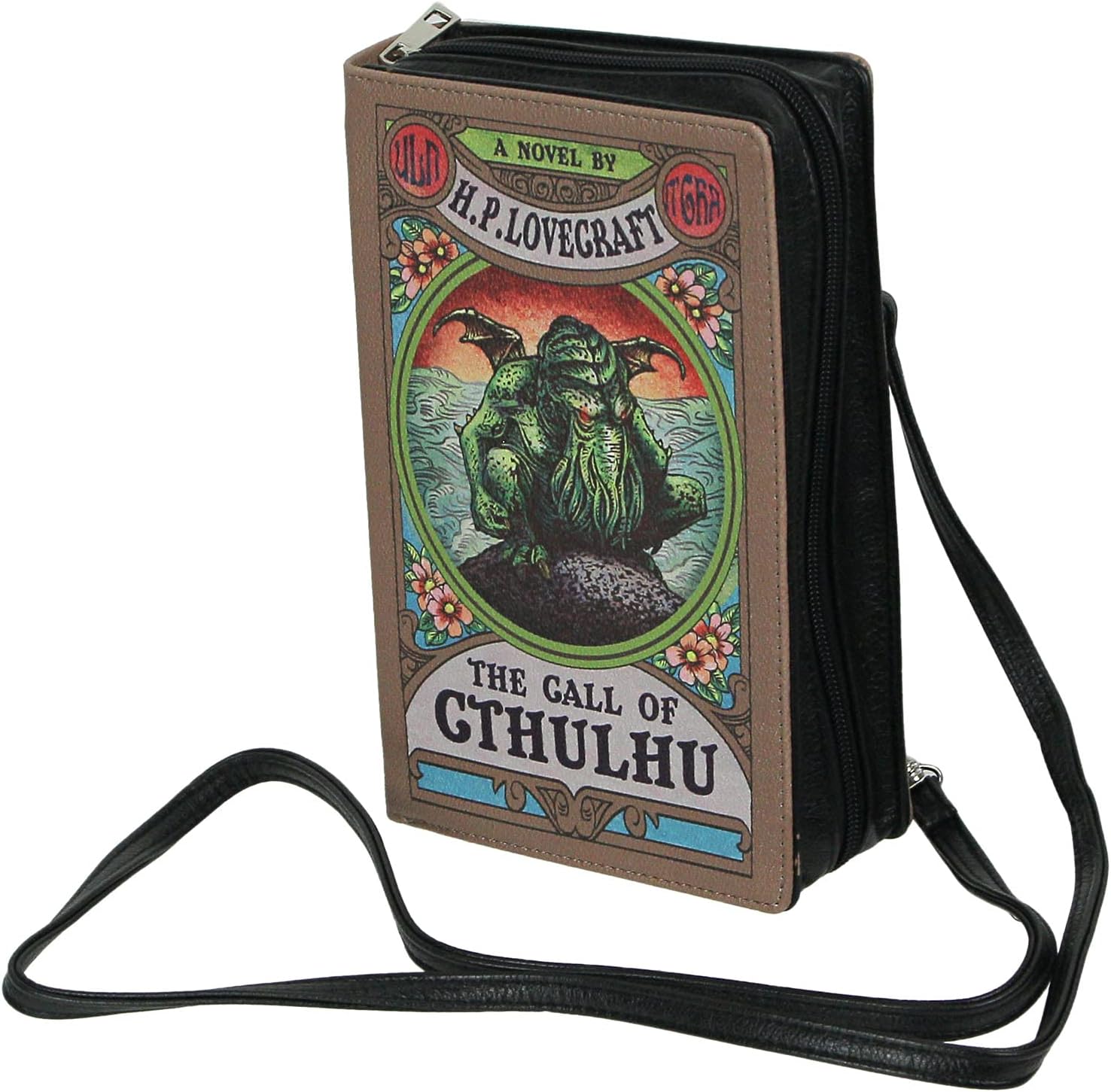 Beauty and the Beast Book Handbag Black Vinyl Novelty Clutch Purse Crossbody Bag - Canvas & Charms