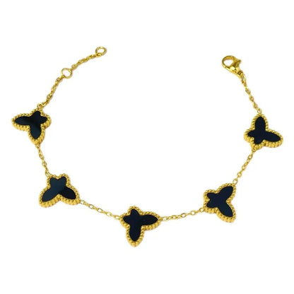 Butterfly Dual-Sided Titanium Steel Bracelet Non-Fading Simple Fashion Jewelry Animal Zodiac Pattern Unisex Luxury Accessory - Canvas & Charms