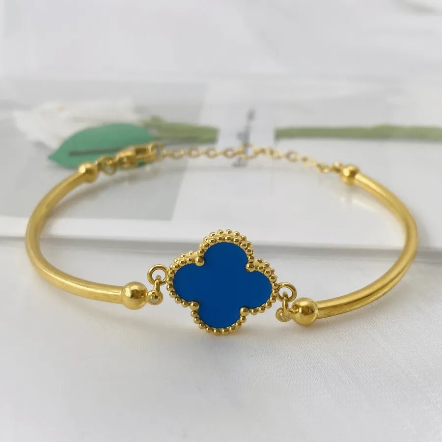 Butterfly Dual-Sided Titanium Steel Bracelet Non-Fading Simple Fashion Jewelry Animal Zodiac Pattern Unisex Luxury Accessory - Canvas & Charms