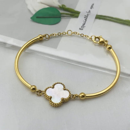Butterfly Dual-Sided Titanium Steel Bracelet Non-Fading Simple Fashion Jewelry Animal Zodiac Pattern Unisex Luxury Accessory - Canvas & Charms