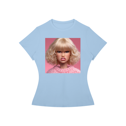 Funny Angry Barbie Doll Face Women’s Slim Fit Performance T-Shirt