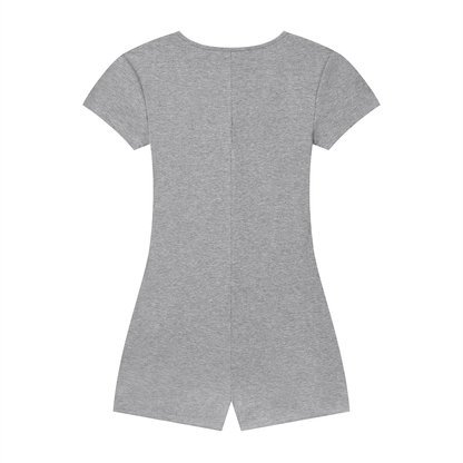 Women's Dual-Function Cape Tie-Waist Romper with Animal Dots Print