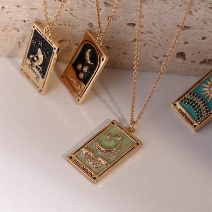 Tarot Card Necklace 18K Plated Tarnish Proof Waterproof Hypoallergenic Stainless Steel