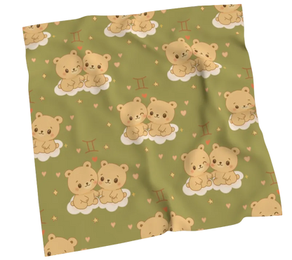 Gemini Zodiac Sign Cute Pattern Print Scarf All Sizes
