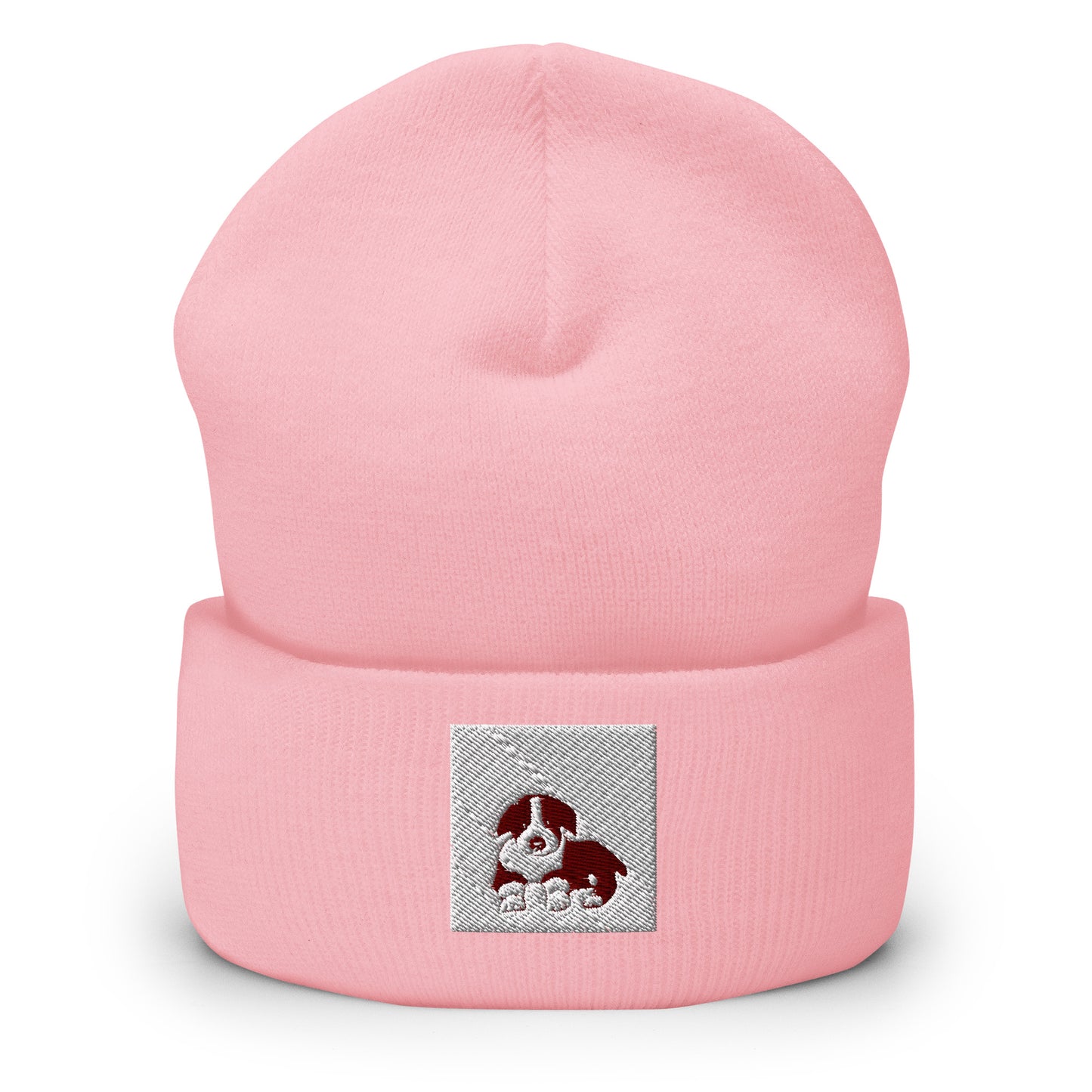 Puppy Embroidered Cuffed Beanie